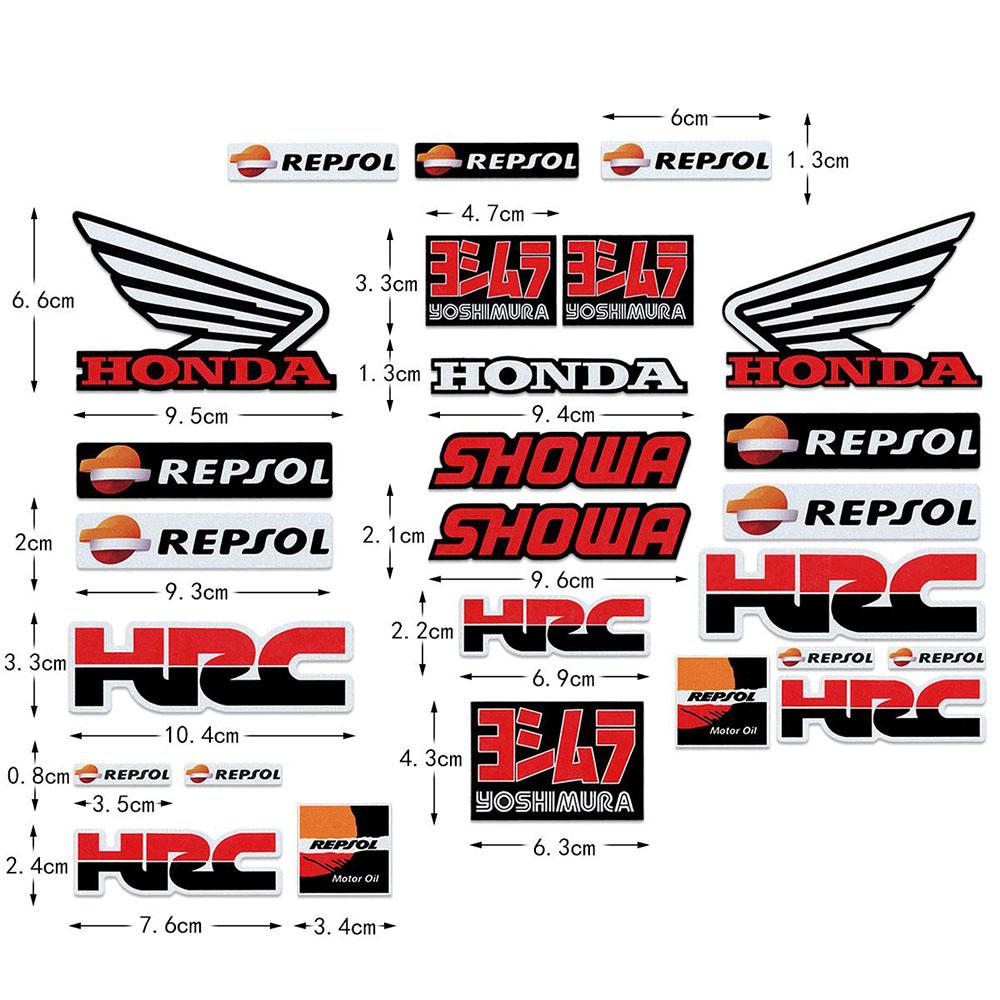 Honda Motorcycle Decoration Reflective Stickers Waterproof Scooter Helmet Decals HRC Modification Accessories Sponsor Stickers akn256