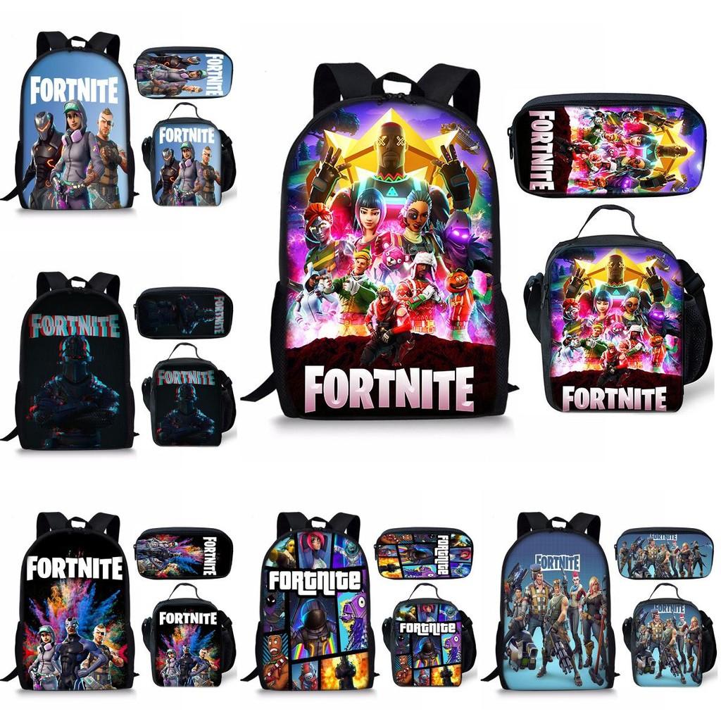 3pcs School Printing Bag Backpack Lunch Box Pencil Bag Gift Children