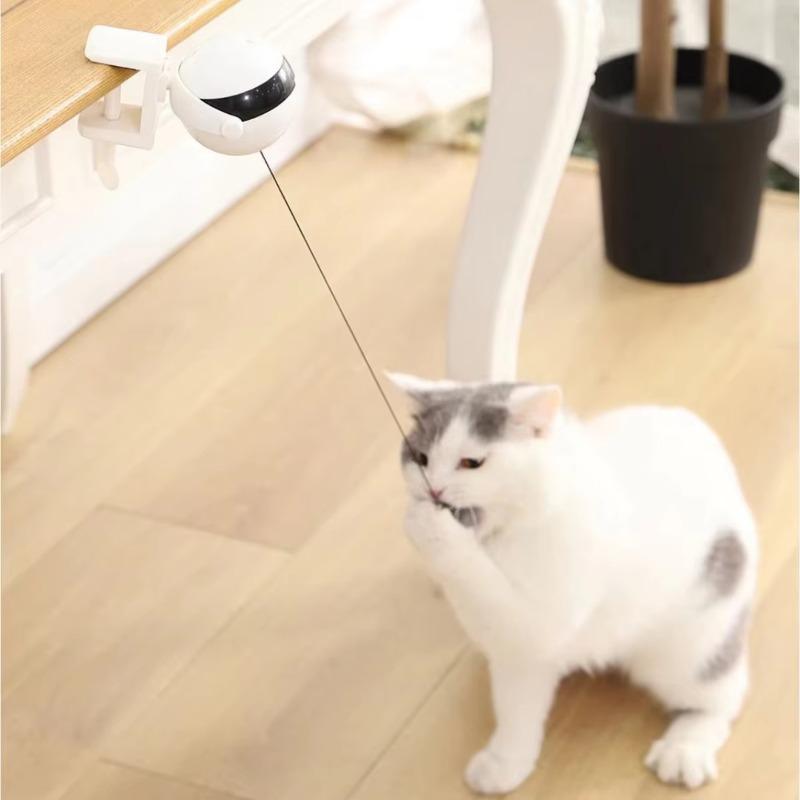 Simple Style Auto Shutoff Cat Playing Automatic Cat Teaser Toy Hands-Free Play 7cm Ball Clamp Design 5-Minute for Pets Ball Toy