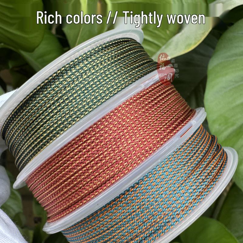Millet Whisker 1.5mm Dragon Pattern Braided Rope - Mixed Color Thread for DIY Bracelet & Necklace
