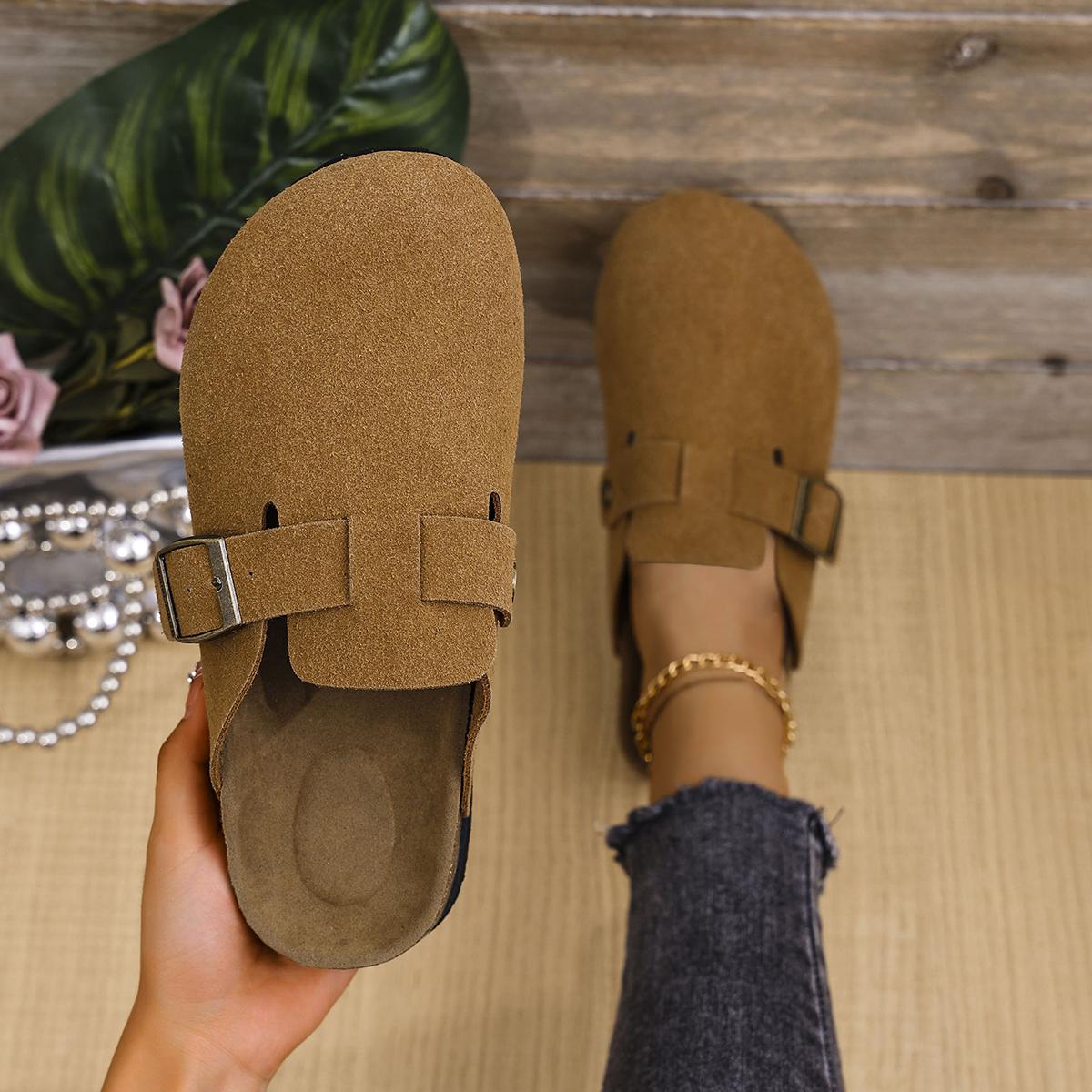 

Женские тапочки-сабо 2024 года, новые трендовые сандалии из пробки, классические мюли, нескользящие туфли из пробки с поддержкой свода стопы для женщин 36 хаки