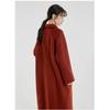 Winter Fashion Red Wool Coat Women Loose Mid Long Simple Elegant Premium Tweed Jacket
