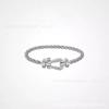 Bracelet V Or Plein Diamant Caractère 8 Fer à Cheval Corde Rouge Câble d'Acier Corde à Main