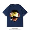 NBA Warriors Poole Big Avatar Print Short-sleeved T-shirt Men's American Retro Summer Pure Cotton Loose