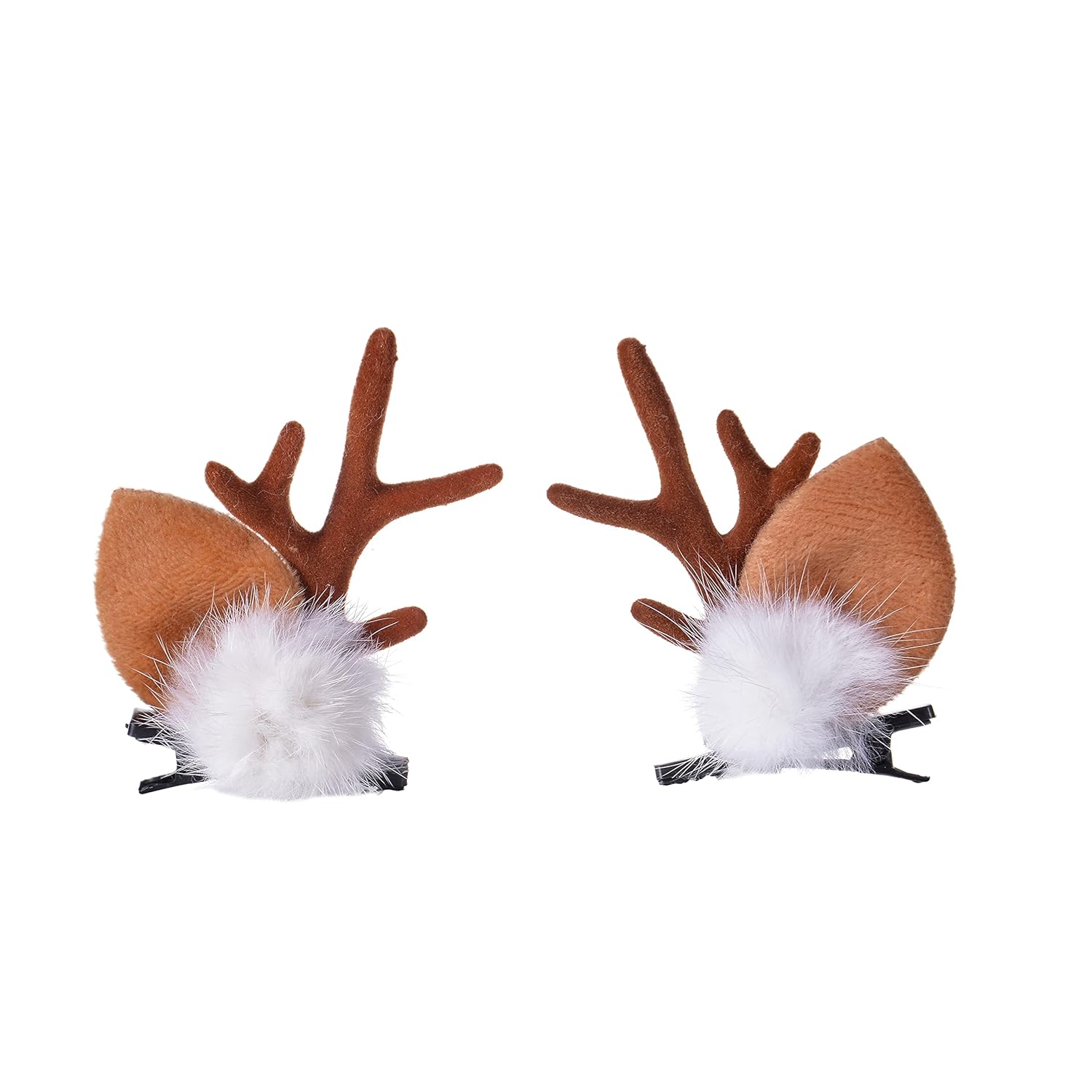 1/2Pairs Small Deer Ears Antler Headbands Reindeer Antlers Headband Christmas Hairs Accessories Animal Hair Clips Cosplay 1Pair-2pcs коричневый