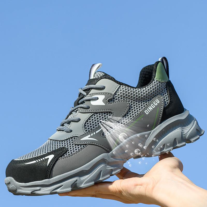 men fashion steel toe caps working safety shoes summer breathable tooling security boots worker safe sneakers protect footwear