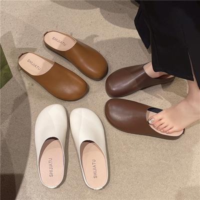 Baotou Half Slippers Women's Outer Wear 2024 New Spring and Summer One-pedal Lazy Shoes Casual Soft-soled Single Shoes Muller Shoes