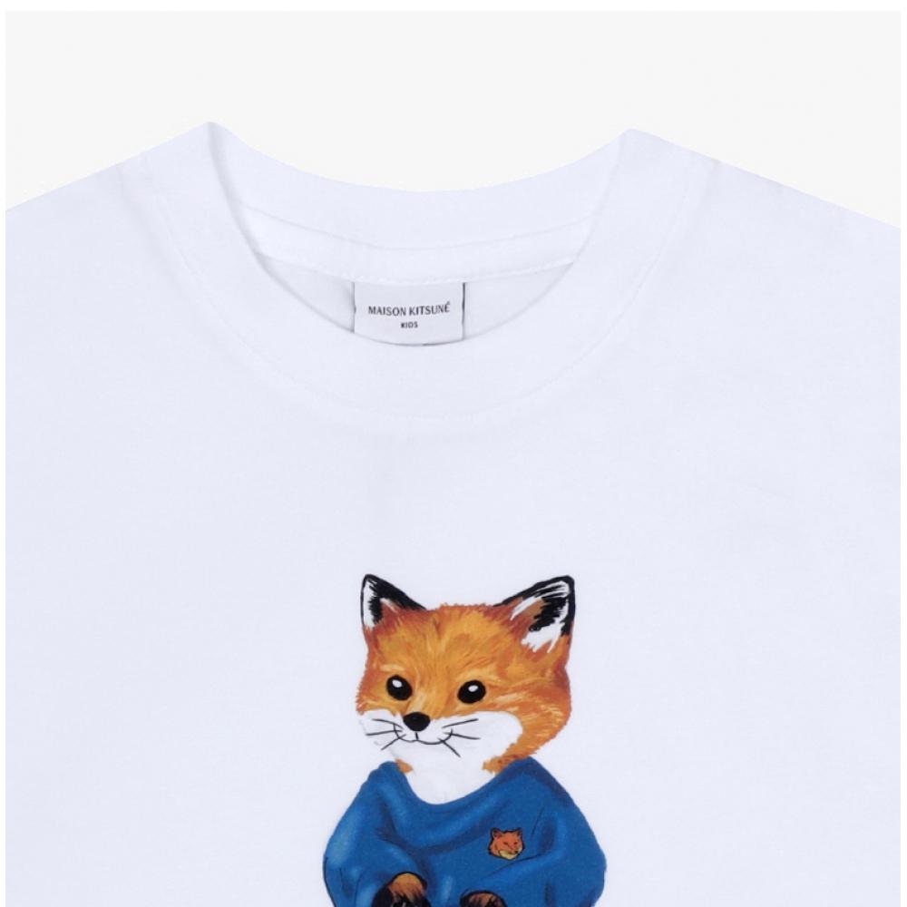 Maison KiTsune Kids ShorT Sleeve T shirT Kiddy Fox prinT mqujT01kjbiT2