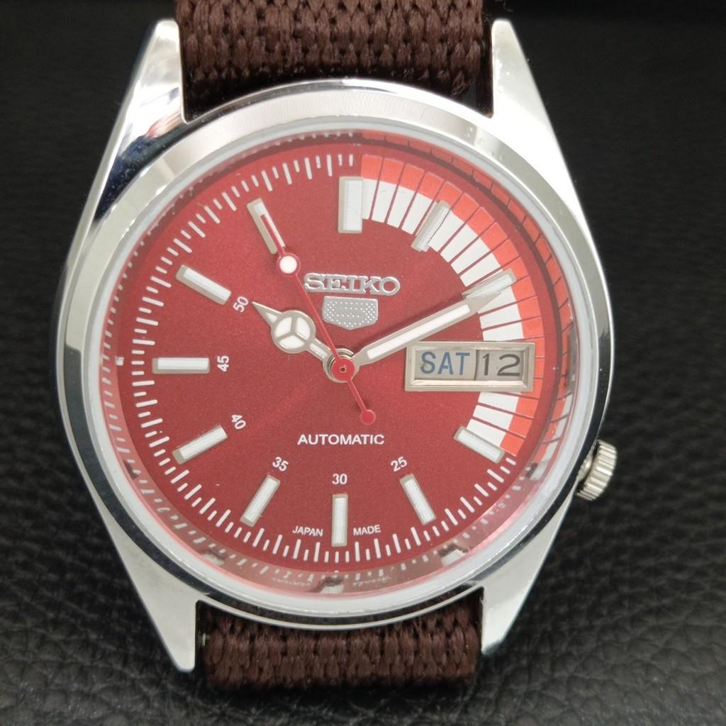 SEIKO 5 AUTOMATIC 7009A VINTAGE REFURBISHED JAPAN MENS RED DIAL WATCH a445819-1
