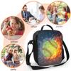 Yellow Baseball Ball In Fire And Water Insulated Thermal Lunch Bag for Kids Washable Tote Lunch Container for School Travel Work