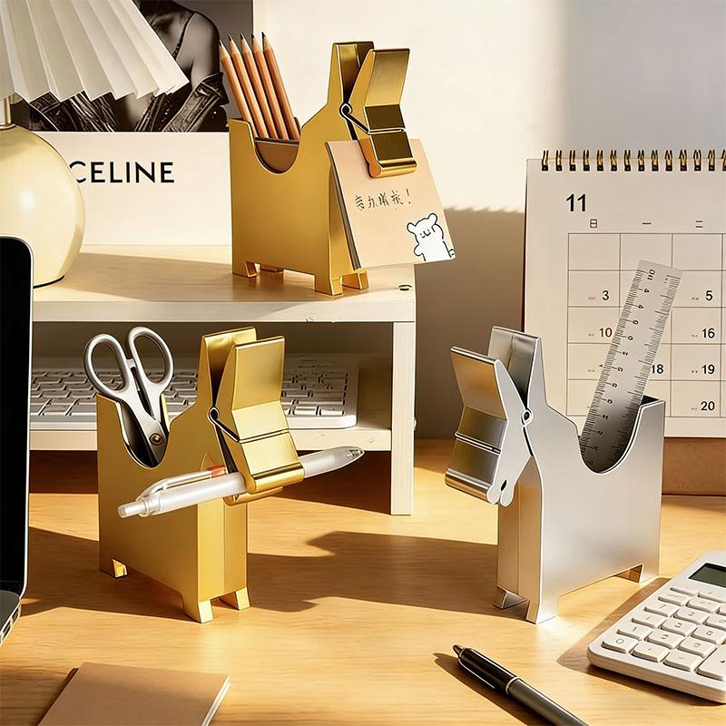 Creative Horse Note Holder Storage Box Animal Shaped Storage Stand Student Desktop Office High-Value Storage Decoration Ornament