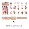 50pcs/pack Butterfly Fairy PET Stickers DIY Scrapbooking Planner Collage Stationery Aesthetics Decor Flower Stickers