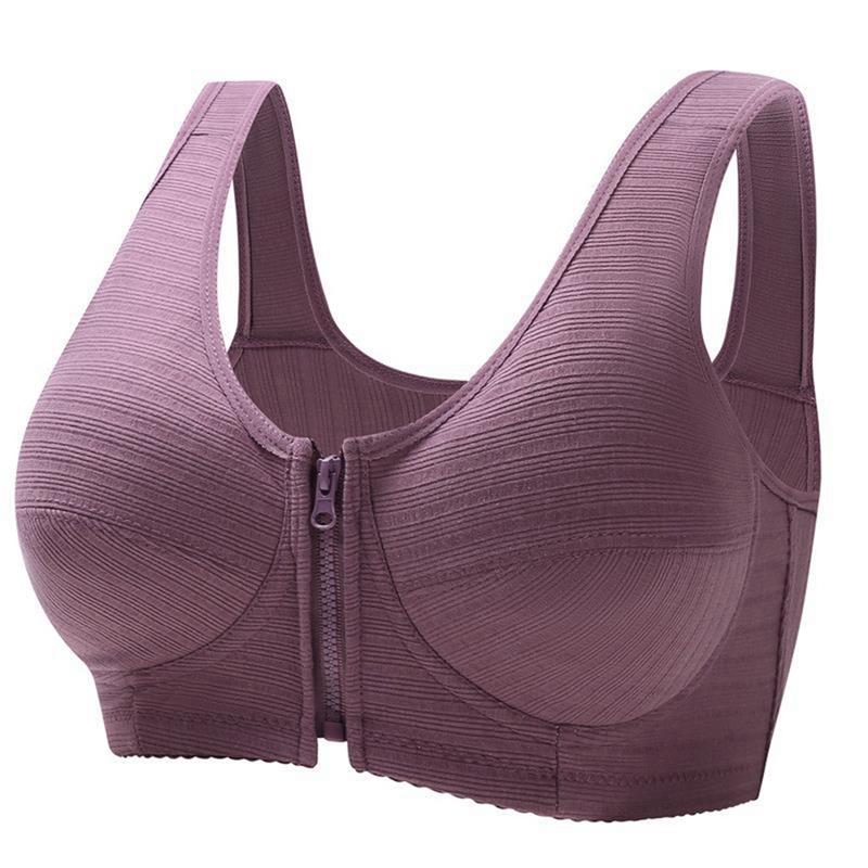 Women's Front Zipper Plus Size Bra Vest Style Bra