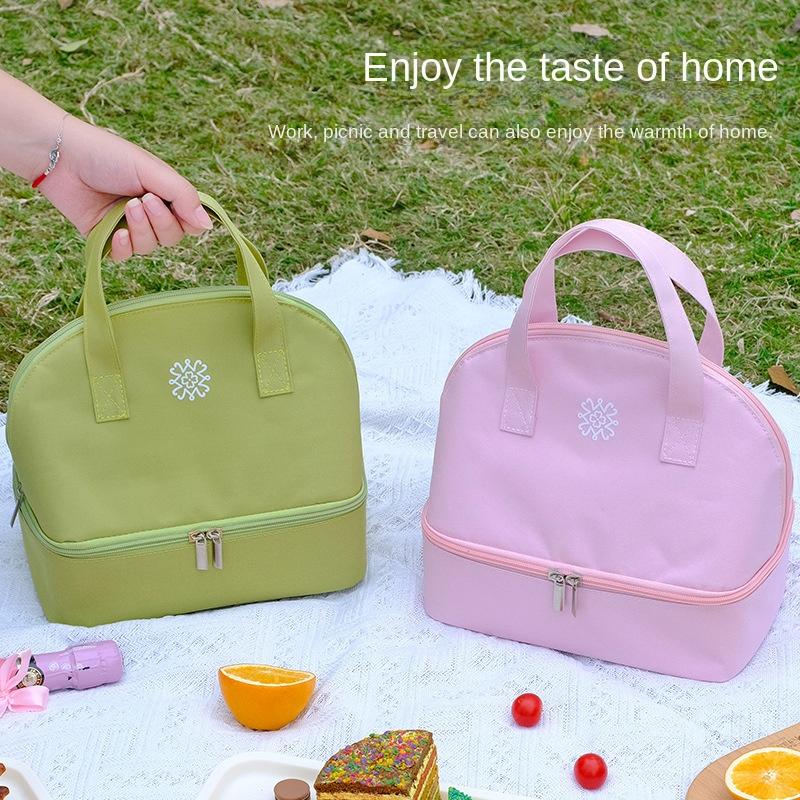 Kids Portable Warm Bag Pack Lunch Box Insulation Package Insulated Thermal Food Picnic Pouch for Boys Girls Kids Simple Handbag