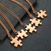 Ensemble de colliers pendentifs Puzzle Couple BFF Minimaliste 2/3/4/5 Pièces pour Femmes Noms Personnalisés Acier Inoxydable Cadeaux Personnalisés Bijoux