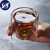 Tazza da Caffè Tazza in Vetro a Doppia Parete con Testa di Teschio di Cristallo W skey Vino Vodka Bar Club Bicchiere da Birra Vino