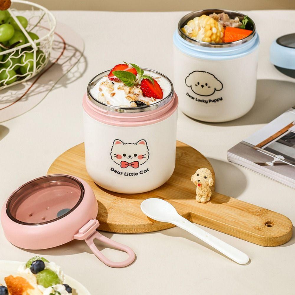 530ml Thermal Breakfast Cup Stainless Steel Vacuum Soup Cup Sealed Lunch Box  Student Life