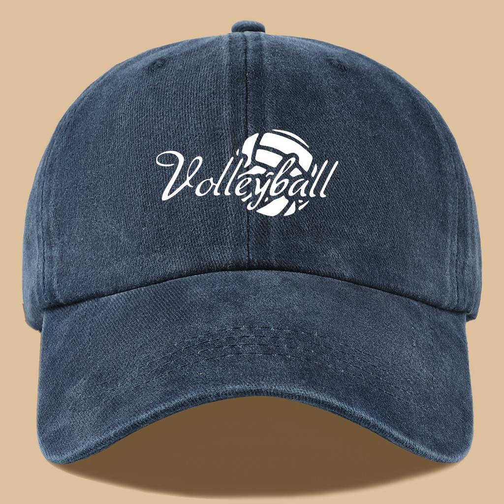 1pc Volleyball Print Trucker Hat  Adjustable Washed Baseball Cap Compatible for Men  Women Appropriate for Any Season