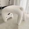 Armless Dressing Chair Plush Shoe Changing Stool Cute Vanity Stool  Living Room