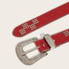 Western Rivet Studded Belt for Women with Beaded Trim Cowgirl Belt for Jeans Pants Girl  Belt Decorative Waistband