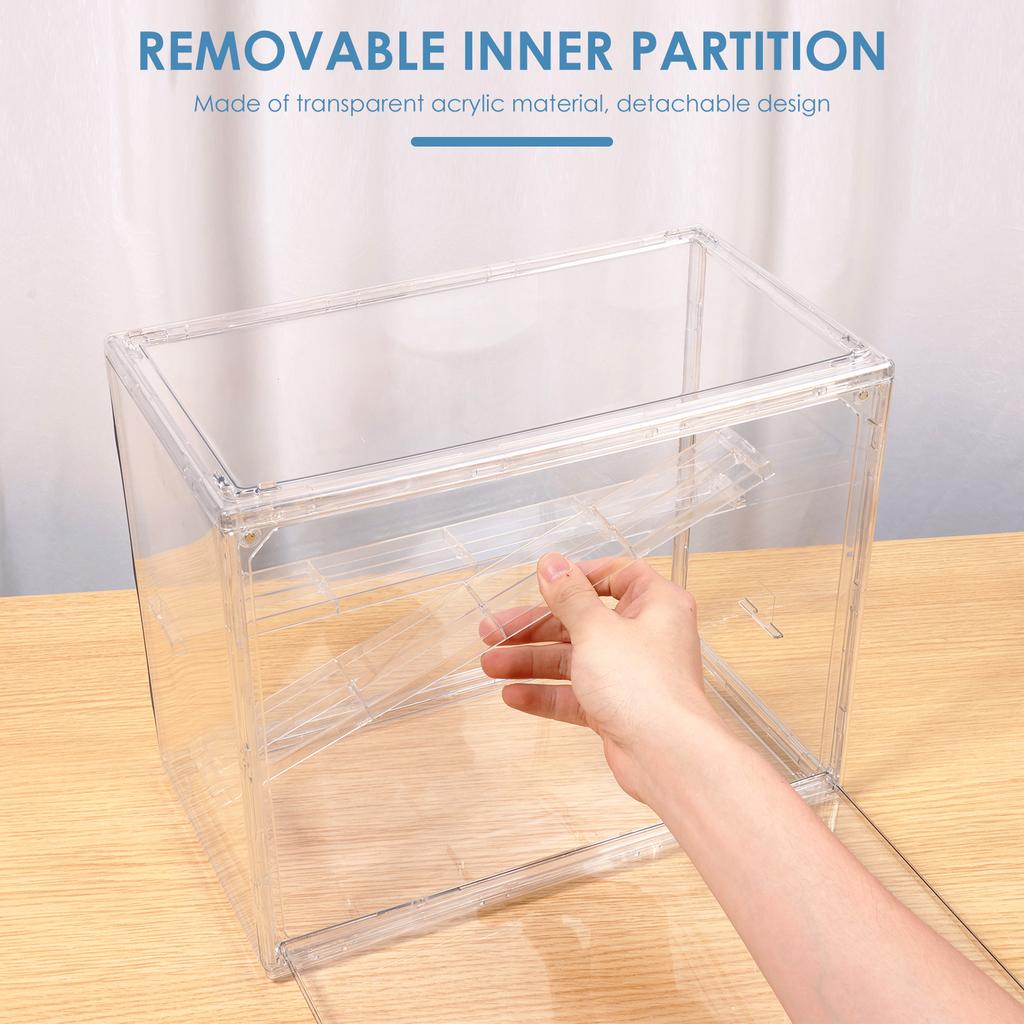 2Pcs Acrylic Display Stand Desktop Multipurpose 3 Tier Display Box Clear Showcase for Collectible Figures and Blind Box Toys