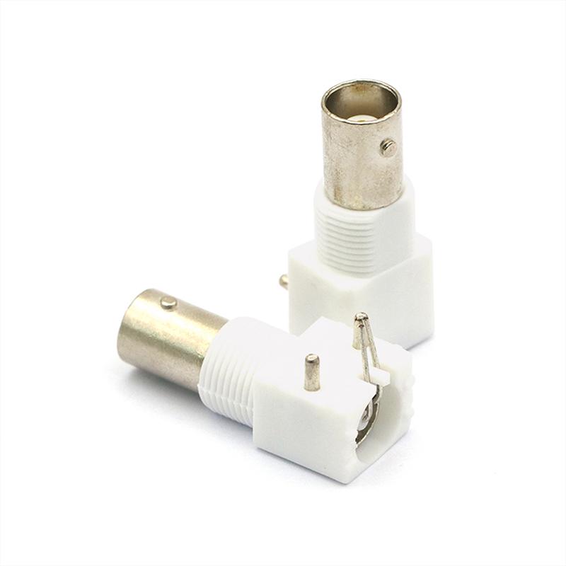 5x BNC Female Jack Right Angle PCB Mount Panel White CCTV Soldering Connector KI