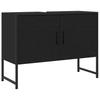 Waschtisch-Unterschrank Für Das Badezimmer, Stauraum Unter Dem Waschbecken, Schwarz 80x33x60 Cm Aus Ingenieurholz