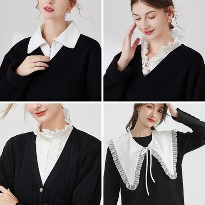Klassische Revers-Baumwollbluse mit falschem Kragen, modisches Kleidungszubehör