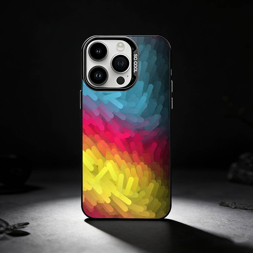 Abstract art line doodles Phone Case For iPhone 17,16,15,14,13,12,11 Plus,Pro Max,XS,Colored silver phone case