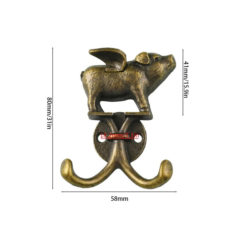 Vintage Decorative Flying Pig Wall Hook Heavy Duty Towel Hooks for Kitchen Bathroom Bedroom