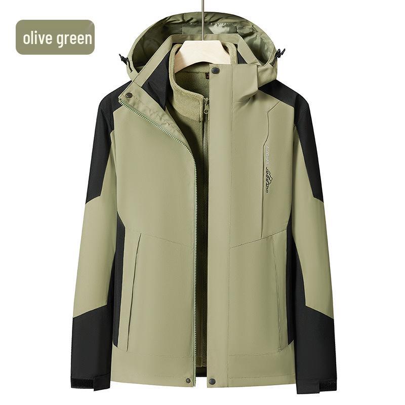Unisex 3-in-1 Winterjas, Winddicht & Waterdicht, Fleece-gevoerd, Buiten Klimmen, 2-delige Set