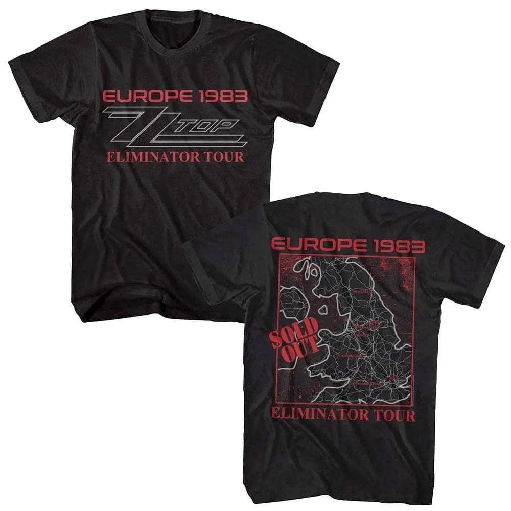 ZZ Top Elimination Europe Tour 1983 Men s T Shirt 3XL