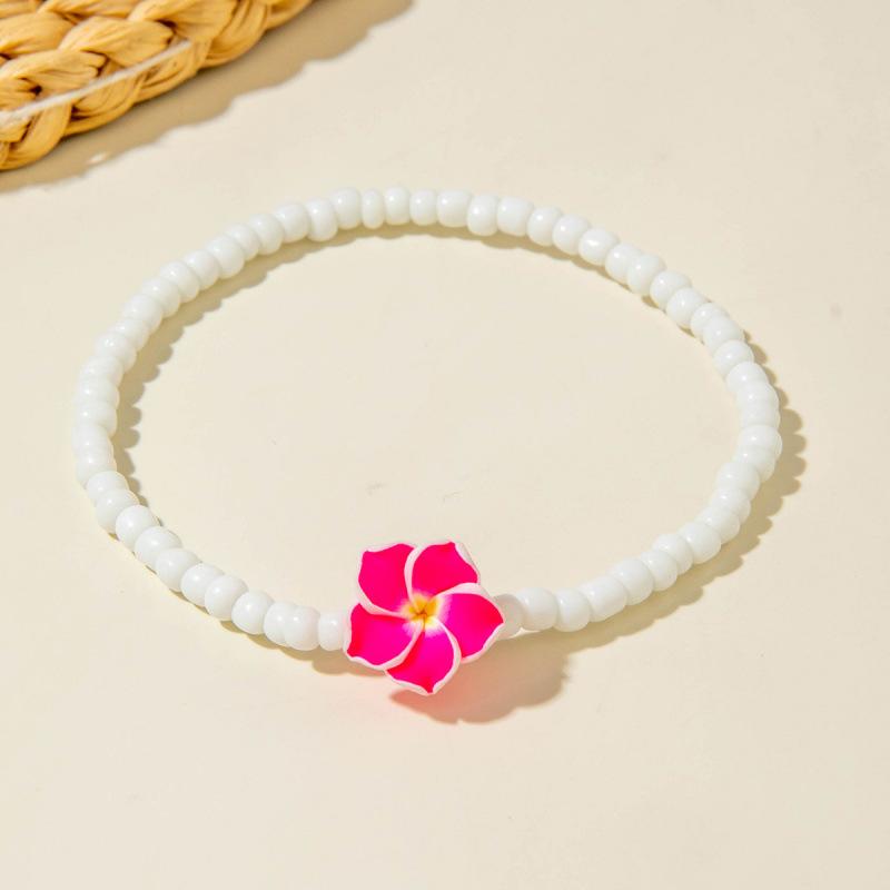Богемный праздничный стиль смола мягкая глина цветок нога украшение рисовые бусины яичный цветок бусины браслет на лодыжку