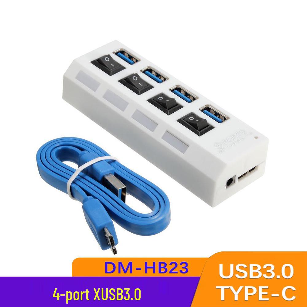 High-Speed 4-Port USB 3.0 Hub with Independent Switches