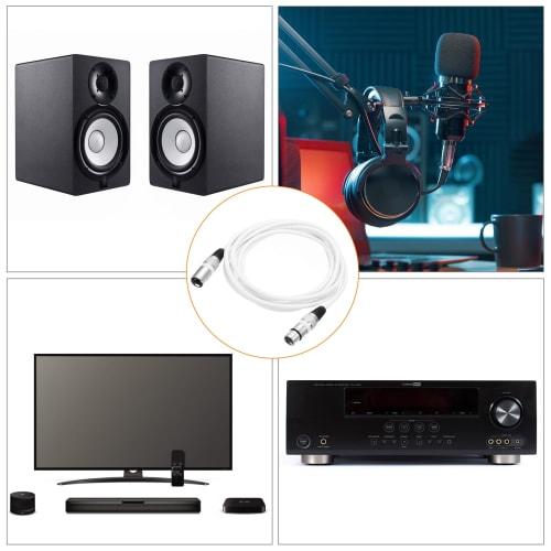 uxcell XLR Female To XLR Male Cable, 5ft XLR To XLR Microphone Cable, Audio Adapter Cord for Preamp/Speaker System, White