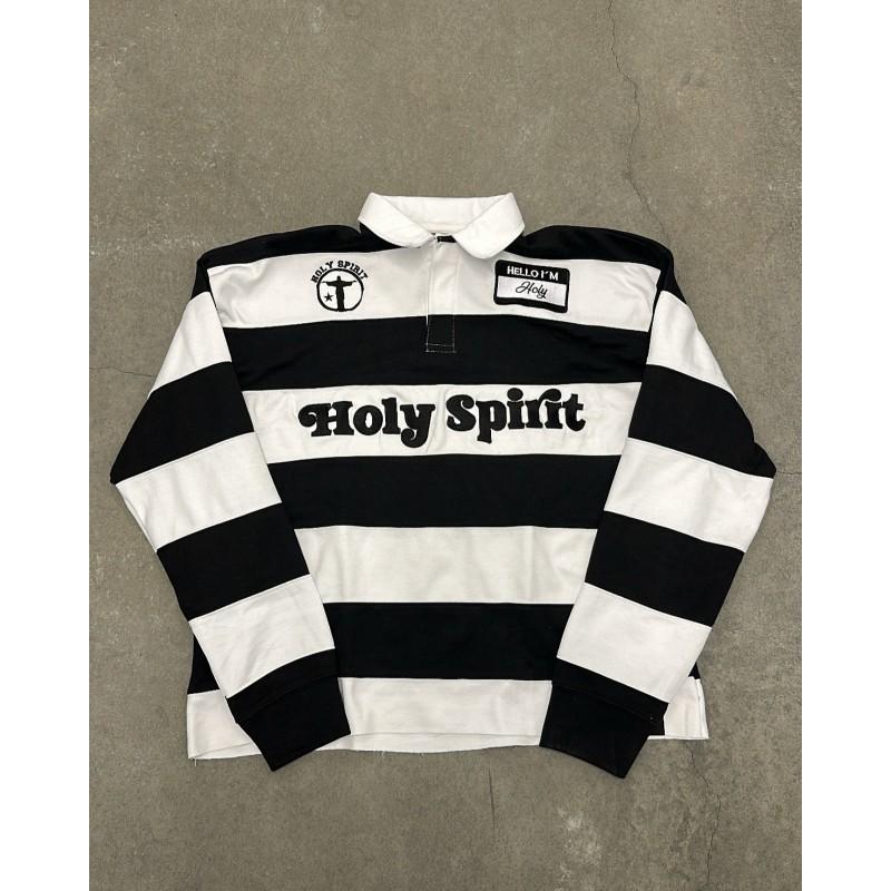 American Vintage Street Style Letter Embroidery Loose Fit Couple Sweatshirts Long Sleeve