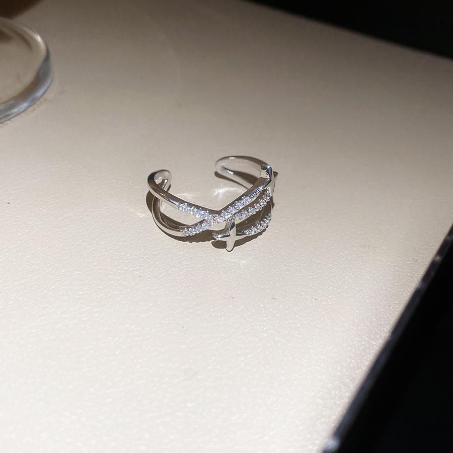 Maillard Vintage Geometric Flower Tiger's Eye Open Ring Simple Index Finger Ring Jewelry