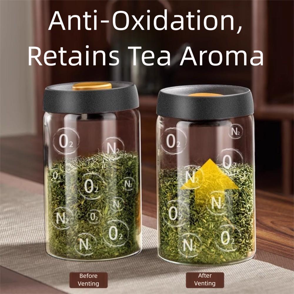 Glass Coffee Bean Tank Manual Vacuum Sealed Air Extraction Airtight Container  Tea Storage
