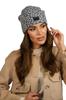 Women' Woolen Leopard Hat with Logo Cameo, Light Gray Panji