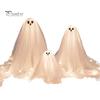 Outdoor Halloween Decorations 3Pcs Lighted Ghost Table Decor, LED Lamp, White Luminous Adjustable Height Decor Centerpiece, Spooky Tabletop