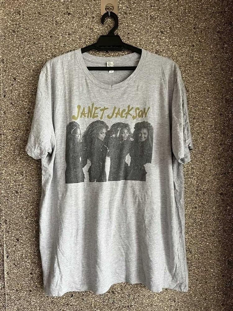 Винтажная серая футболка Джанет Джексон Унисекс Концертная S - 5XL LO028 Унисекс Футболка L