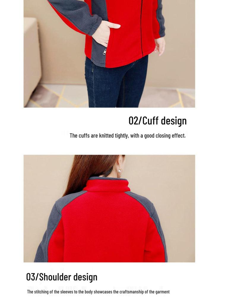 Doppelseitiger Fleece-Mantel für Damen - Sweatshirt mit Fleece-Futter für Mütter und Senioren (Frühling, Herbst, Winter).