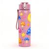 1PC Mushroom Moon Star Night Cartoon Print 750ml Color Plastic Sports Water Bottle Leakproof Flip Straw Lid Suitable for Sports Office Home Use