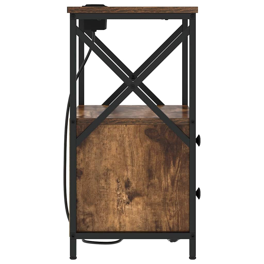 Nightstand with Storage 2 Pcs Smoked Oak 40 X 31 X 60 Cm