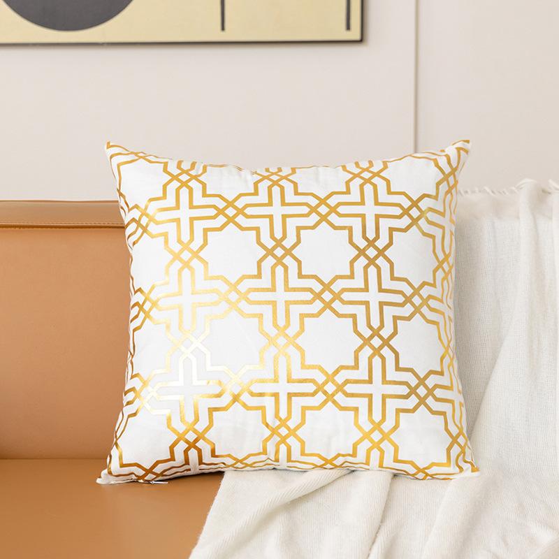 

Геометрическая наволочка горячего золота черно-белая двухцветная наволочка для диванной подушки для дома короткий плюш декоративная наволочка 45*45cmZY3-4