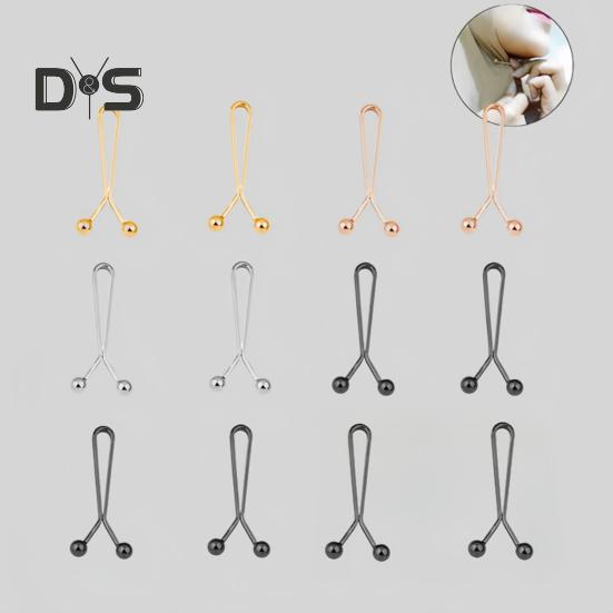 12Pcs Head Scarf Fixing Clip Heavy Duty Metal U-shaped Clip Multi-functional Women Shirt Sleeve Jeans Pants Clip Buckle Clothing Accessories