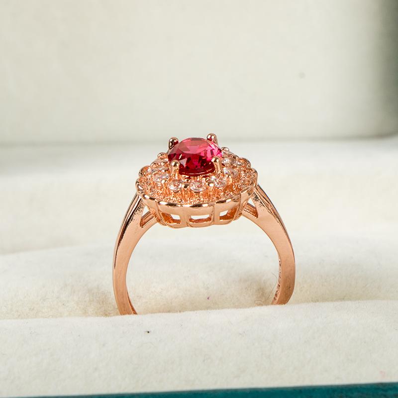 925 Sterling Silver Ring for Charm Lady with Oval Shape Ruby Gemstones Flower Zircon Female Fine Jewelry Gift 2025