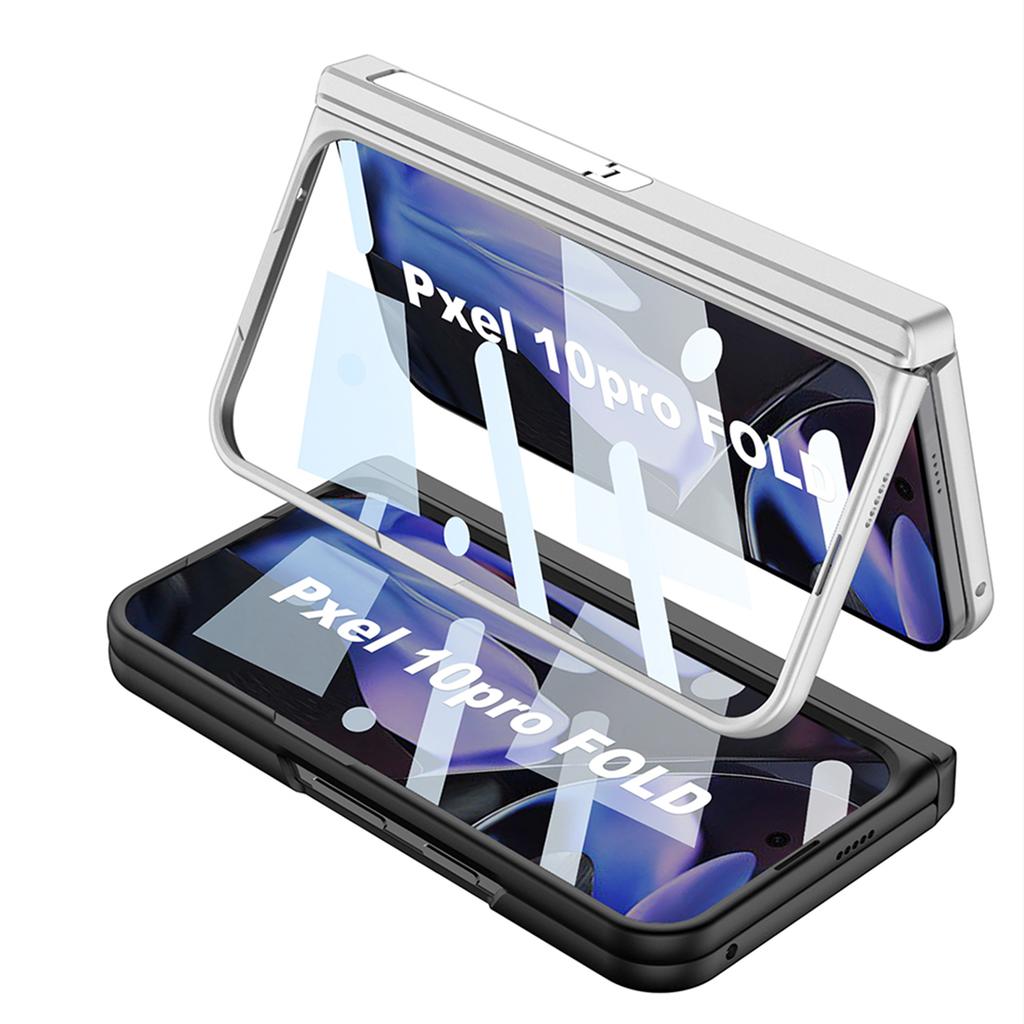 GKK For Google Pixel 10 Pro Fold Kickstand Case Magnetic Hinge Protection PC+Tempered Glass Phone Shell