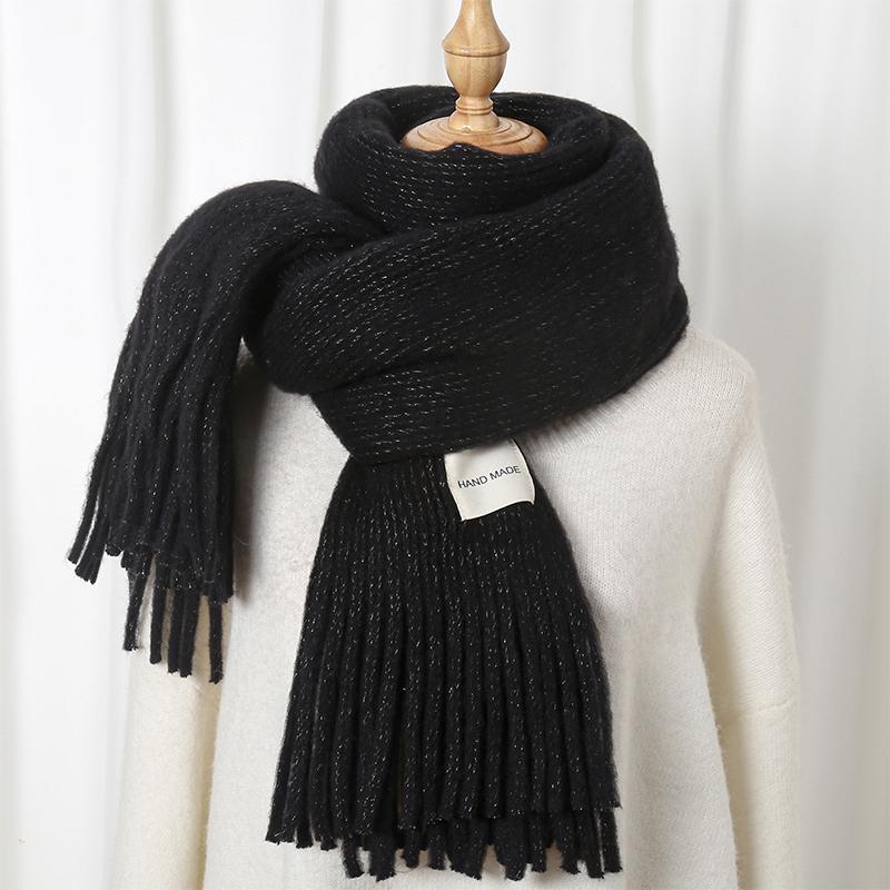 Fashion Warm Wool Scarf for Women Winter Design Solid Soft Neck Scarves Female High Quality Neckercheif Bandana Echarpe