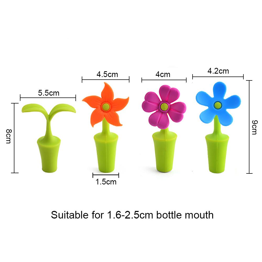 Silicone World Bauhinia Flower Silicone Wine Stopper  Vacuum Red Wine Bottle Stopper Sealed Champagne Drinks Wine Stopper Tools